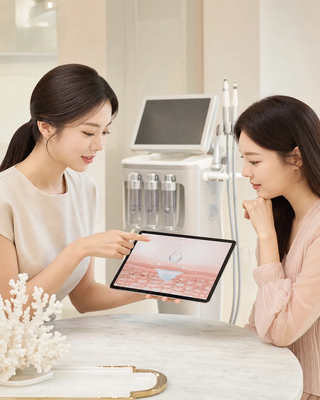 밝은 공간에 놓인 LHALALA JET 프로페셔널 디바이스